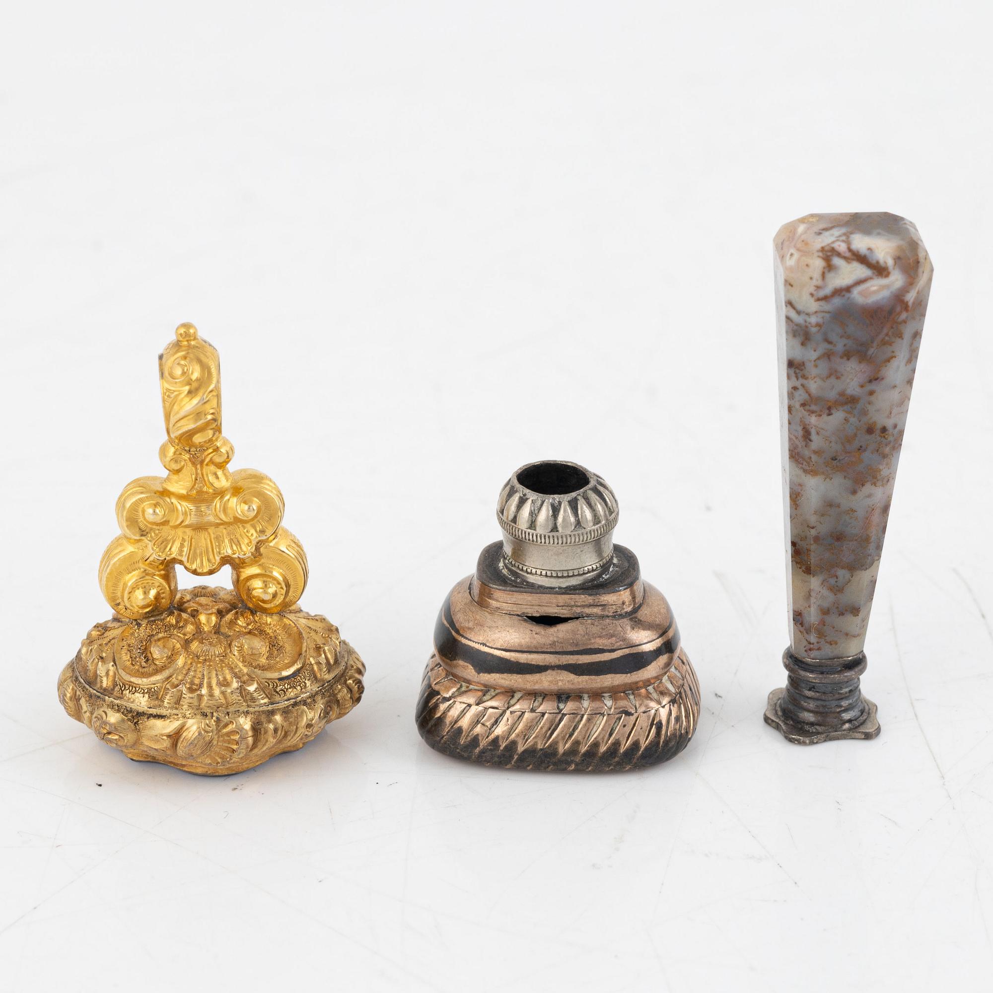 A set of nine seal stamps, 19th - 20th century.