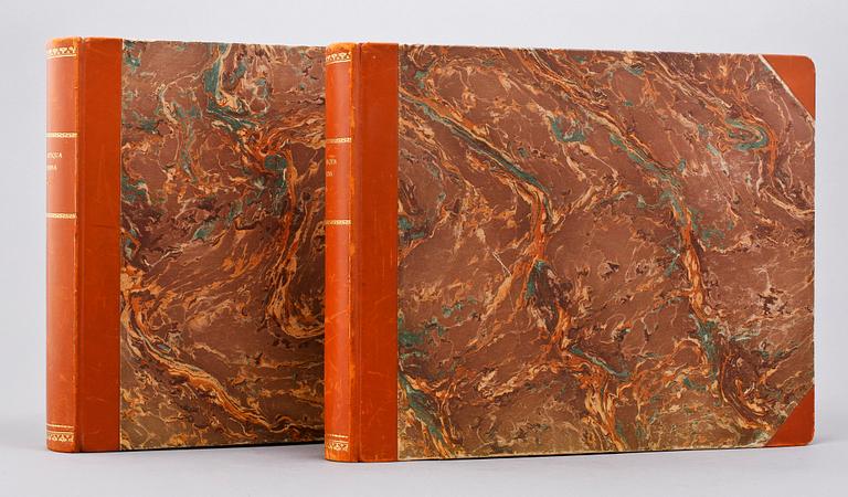 BÖCKER, 2 volymer, Eric Dahlberg, "Suecia Antiqua et Hodierna", Whalström & Widstrand, Stockholm, 1924.