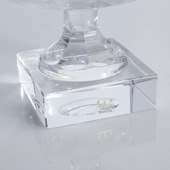 Four glass bowls on foot, "Kent", by Elis Bergh for Kosta, second half of the 20th century.