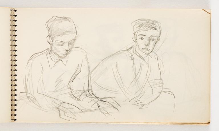 Lotte Laserstein, 4 skissböcker med blyertsteckningar.