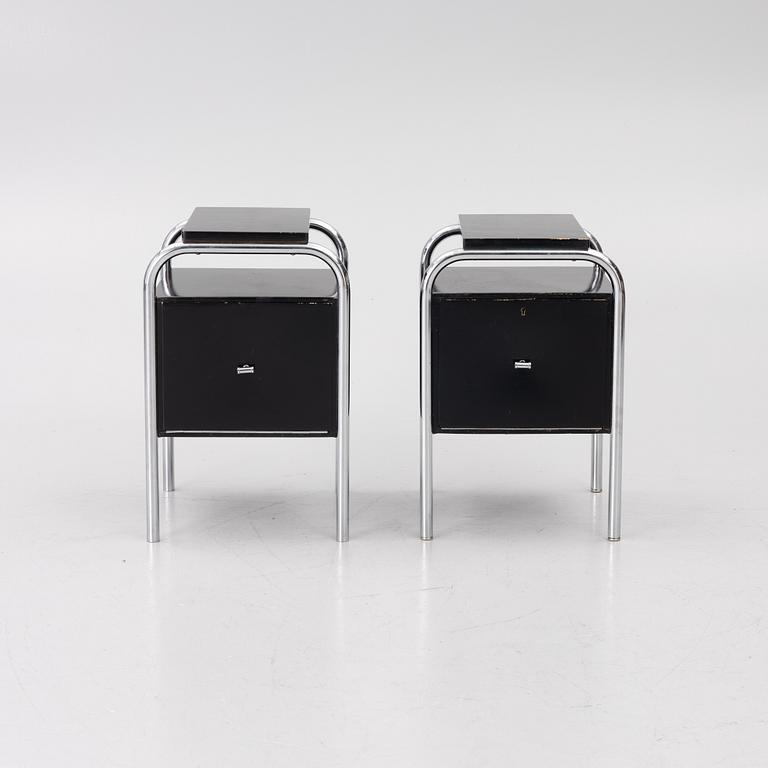 Pair of bedside tables, Functionalist, 1930s.