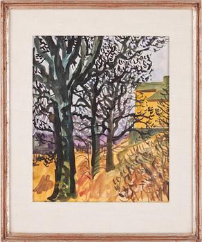 Inge Schiöler · INGE SCHIÖLER, Akvarell/Gouache, signerad och daterad 1957.