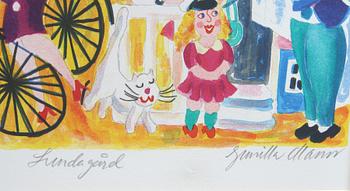 GUNILLA MANN, färglito, sign och numr 56/250.