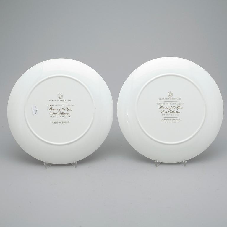 TALLRIKAR, 12 st. Porslin. Franklin Porcelain Wedgwood England. 1977-78.