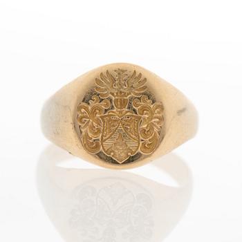 ADELSRING, guld 14 K, släkten Gyllenberg.
