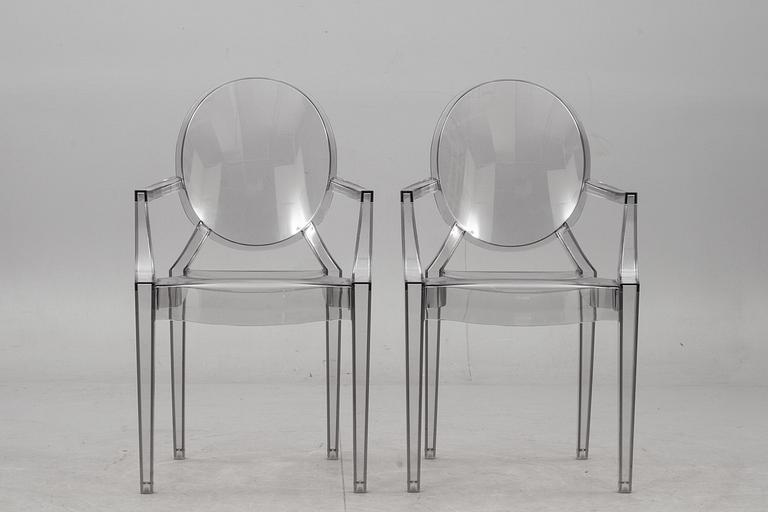 KARMSTOLAR, ett par, "Louis Ghost", Philippe Starck för Kartell.
