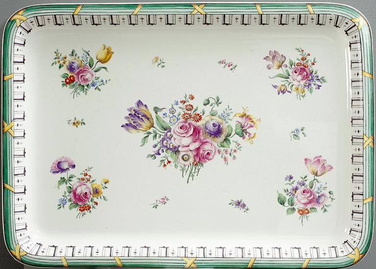 BRICKBORD, med fajansbricka, Rörstrand 1900-tal.