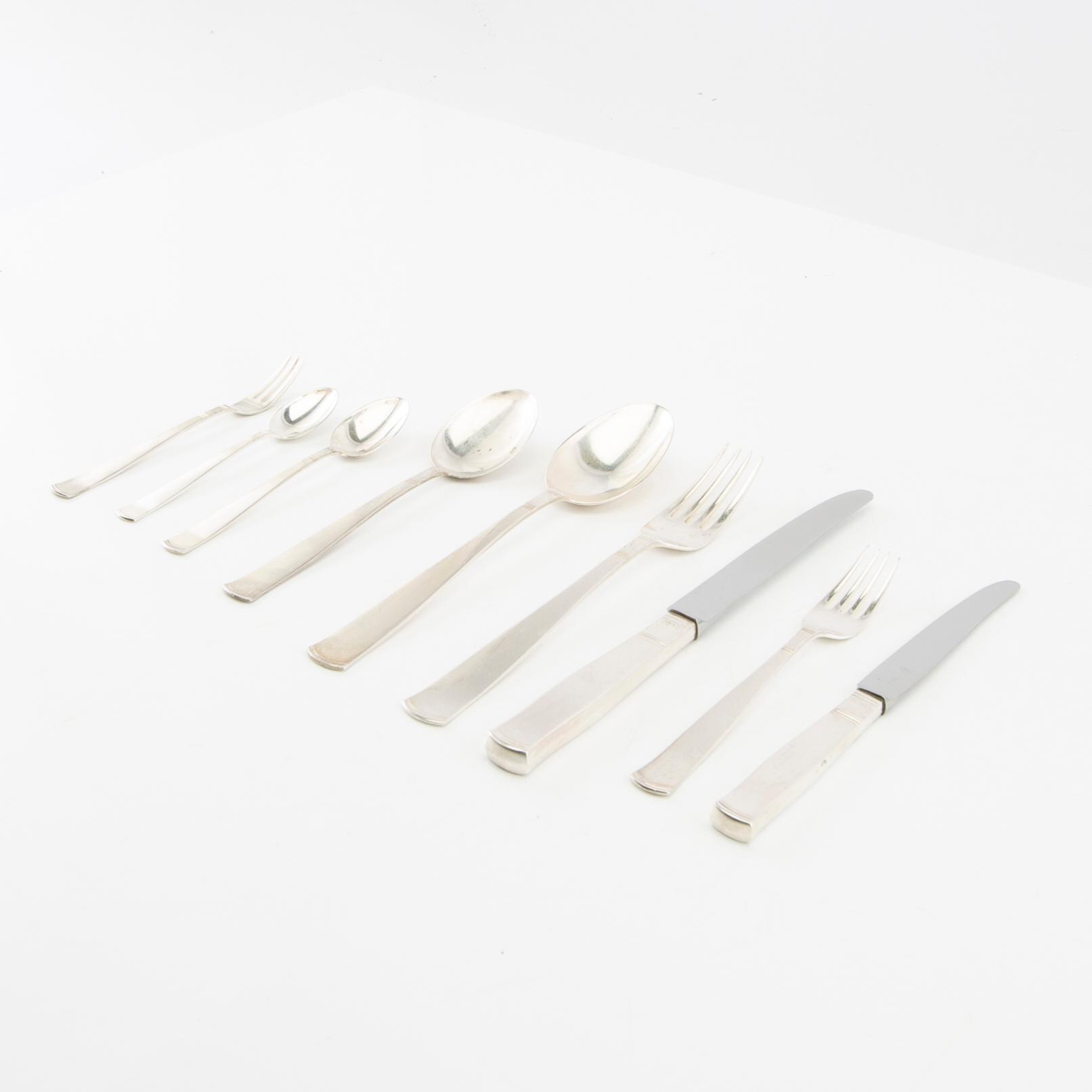Jacob Ängman, bestick 88 delar, silver, "Rosenholm", GAB, Eskilstuna, 1950/70-tal.
