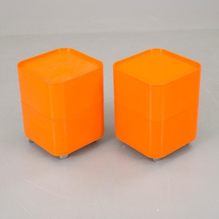 SÄNGBORD, ett par, plast, "Componibili", Anna Castelli-Ferrieri, Kartell, Husqvarna.