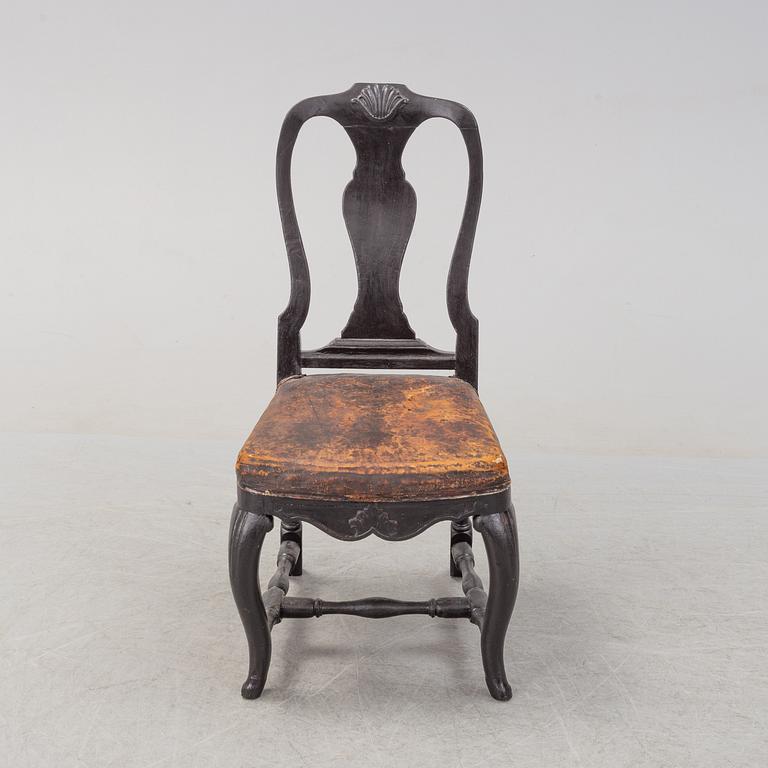 An 18th century rococo chair.