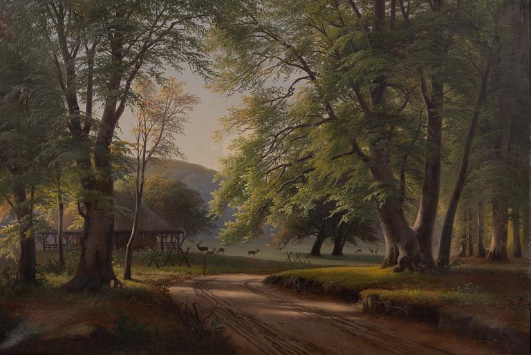 Unknown artist, Forest landscape, Denmark, 19th century.