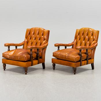 FÅTÖLJER, ett par, Engelsk stil, 1900-talets andra hälft.