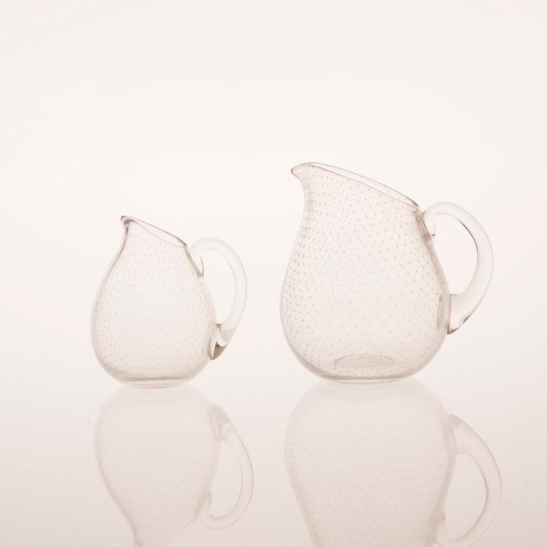 KANNOR, 2 st, glas, design Gunnel Nyman, 1900-talets mitt.