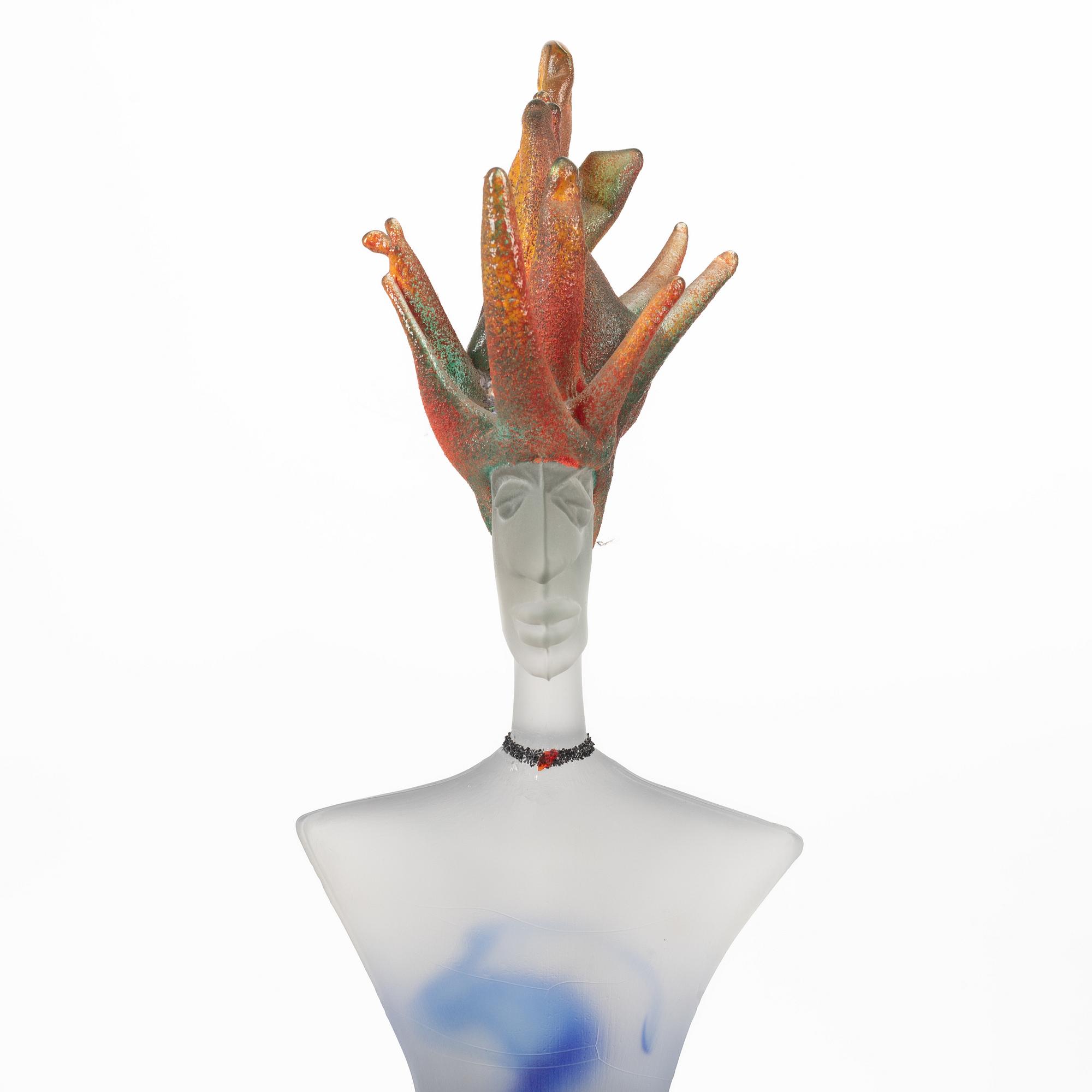 Kjell Engman, a unique glass sculpture, Kosta Boda, signed.