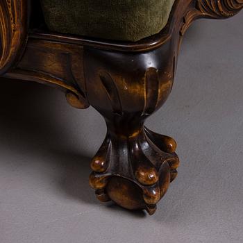 KARMSTOLAR, ETT PAR, Chippendale-stil, 1930-tal.