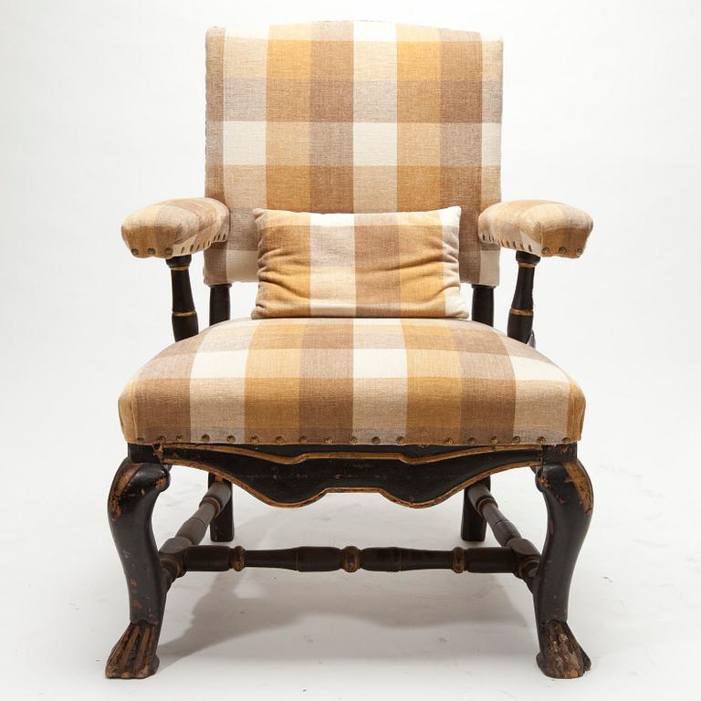 FÅTÖLJ, senbarock, 1700-tal.