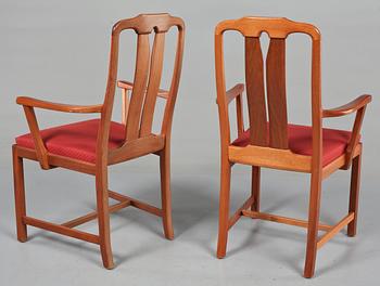 KARMSTOLAR, ett par, "Ambassadör", Carl Malmsten, Rydéns Interiör, tillverkade 1985.
