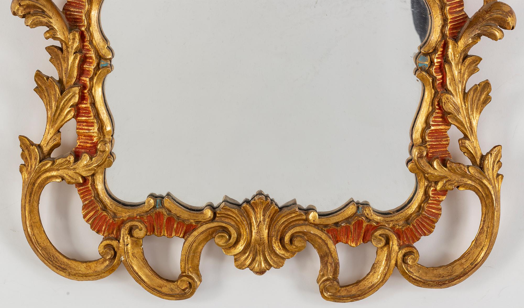 A Danish Baroque style mirror, 20th Century.
