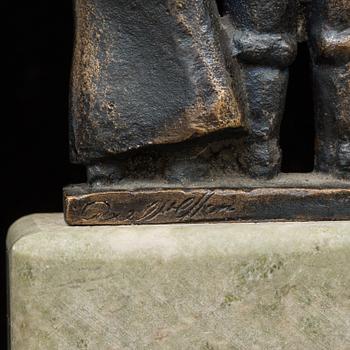 AXEL OLSSON, skulptur i brons, signerad
"Utvandrarna".