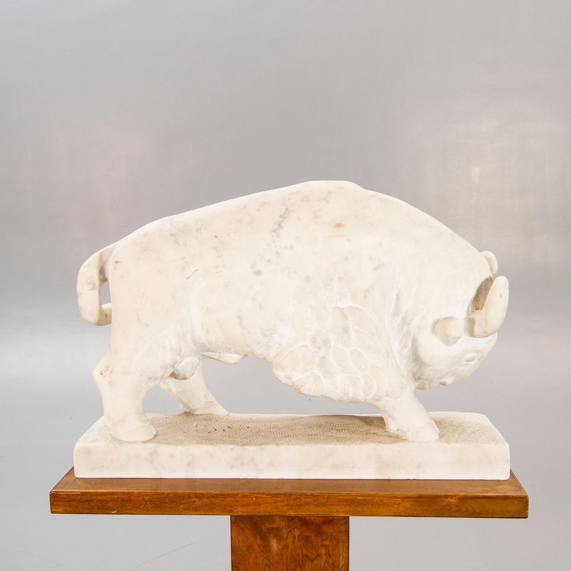 Carl Emil Fontell, skulptur signerad marmor.
