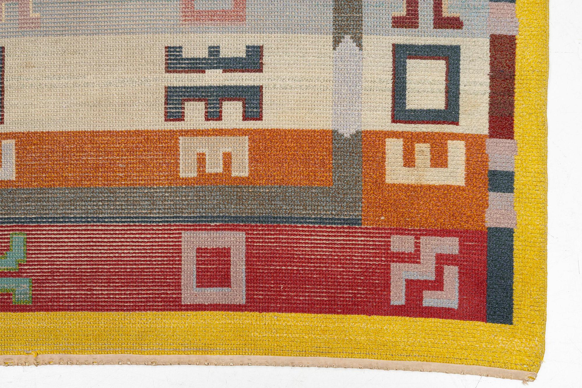 Agda Österberg, a knotted pile carpet, c. 354 x 245 cm, signed AÖ.