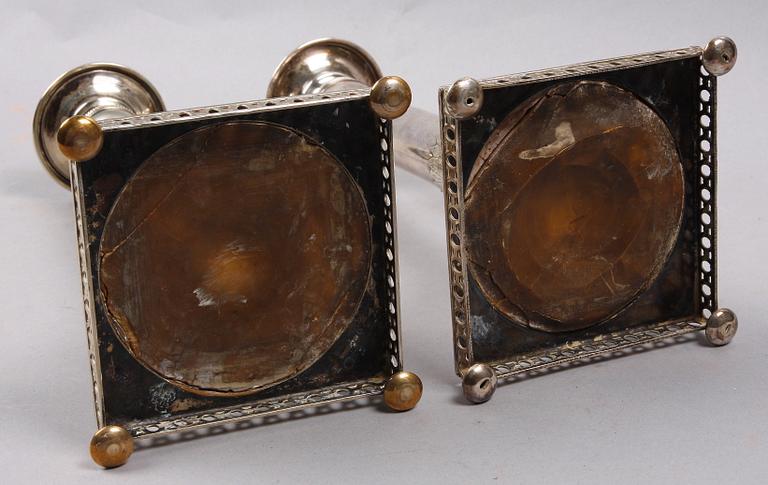 LJUSSTAKAR, ett par. Nysilver C.G Hallberg.