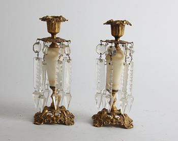 LJUSSTAKAR, ett par, oscarianska omkring 1900.