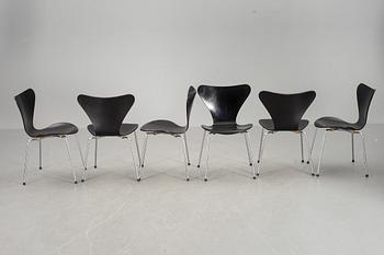 STOLAR, 6 st, "Sjuan", Arne Jacobsen för Fritz Hansen.