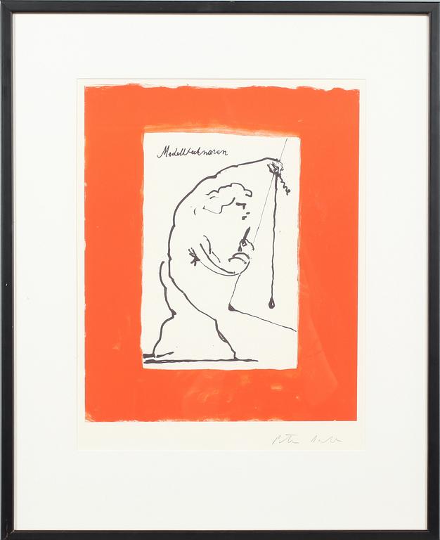 PETER DAHL, litografi, signerad.
