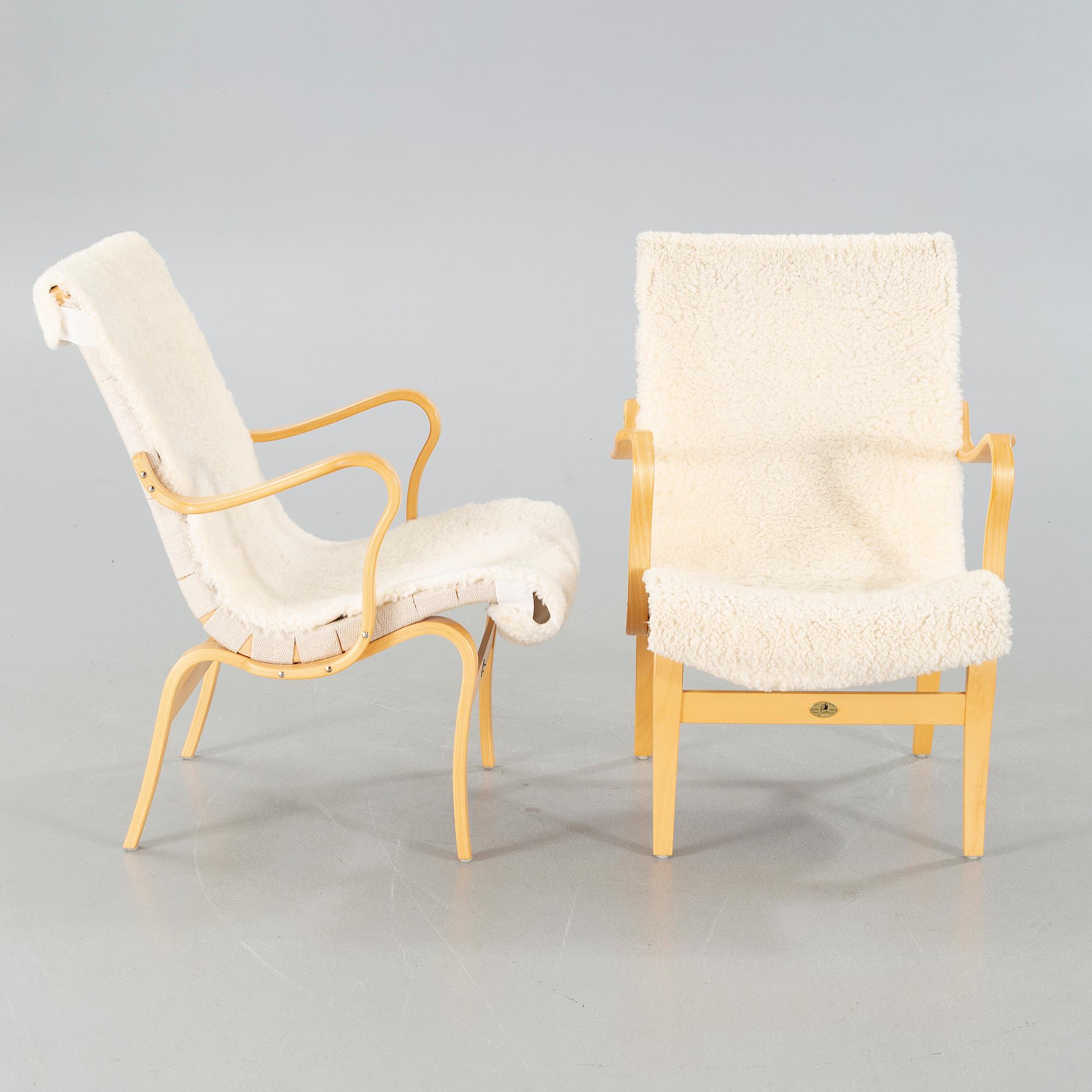 A pair of "Eva" chairs by Bruno Mathsson for Dux, second half of the 20th century.