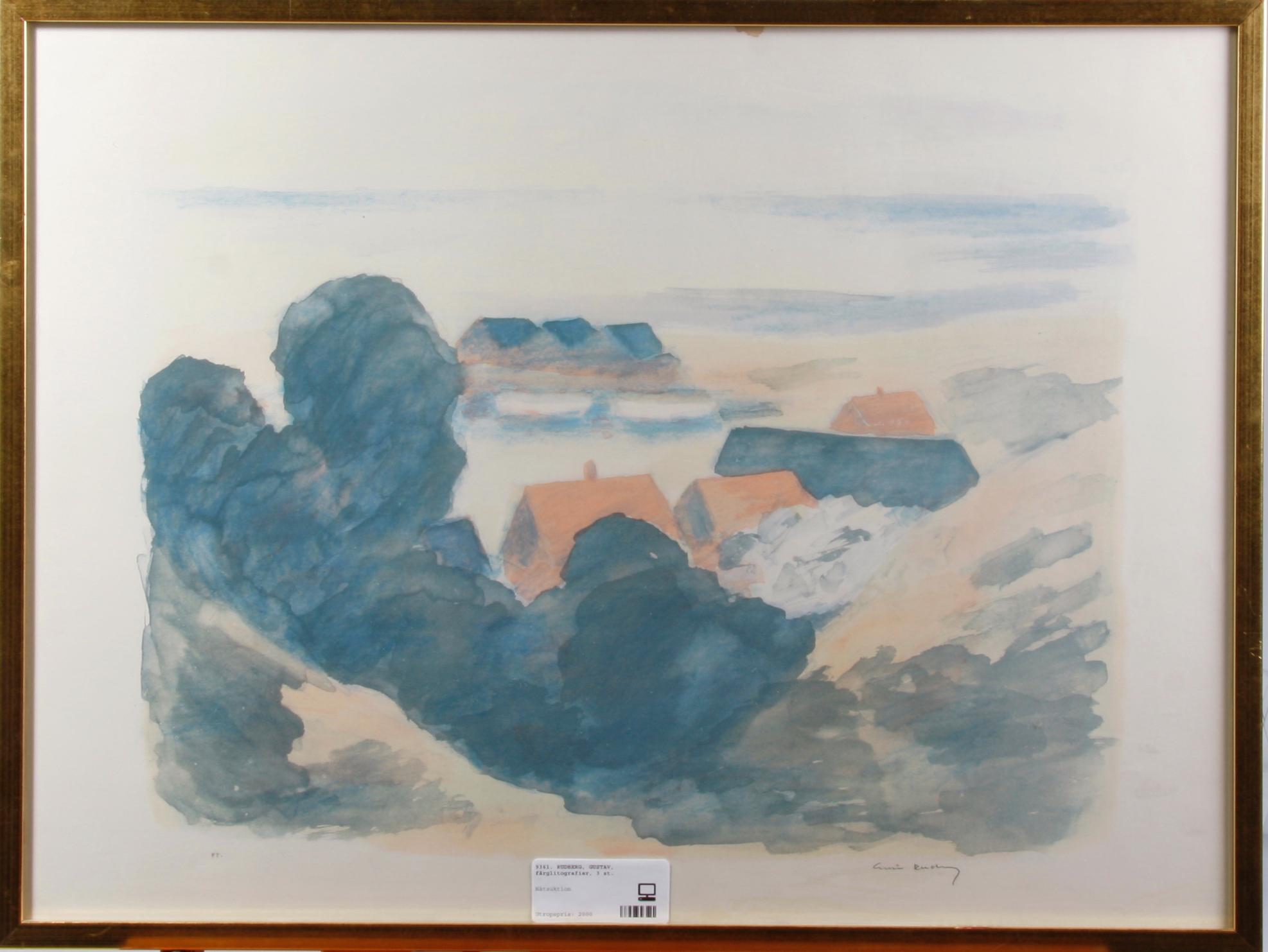 RUDBERG, GUSTAV, färglitografier, 3 st.