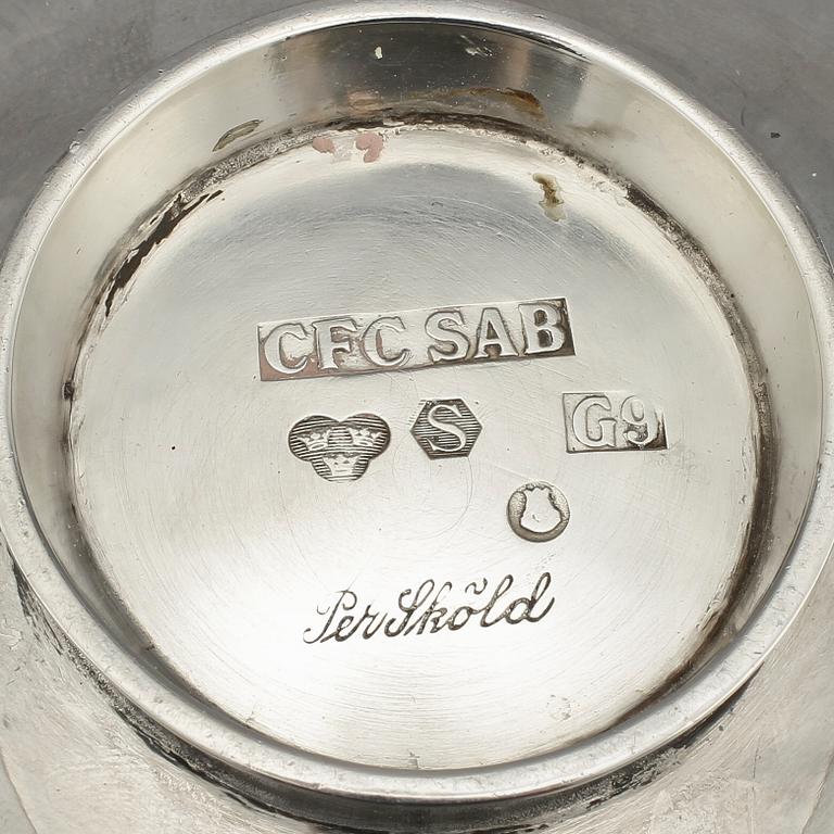 PARTI SILVER, 2 delar, CF Carlman o Per Sköld, Sverige, 1950-tal. Tot vikt 137 g.