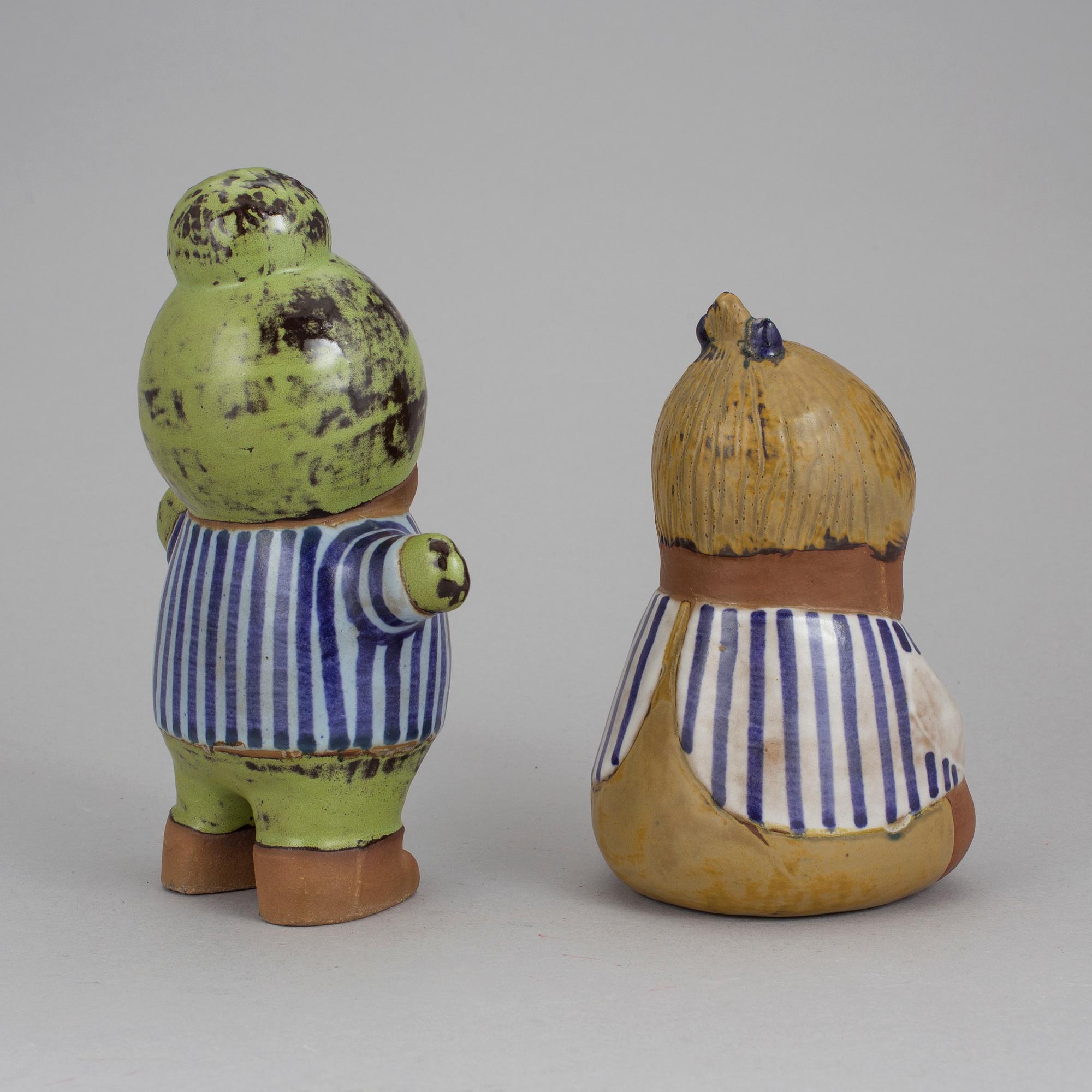 Lisa Larsson, 2 pieces, figurines, pottery, from the series "Larson kids.".