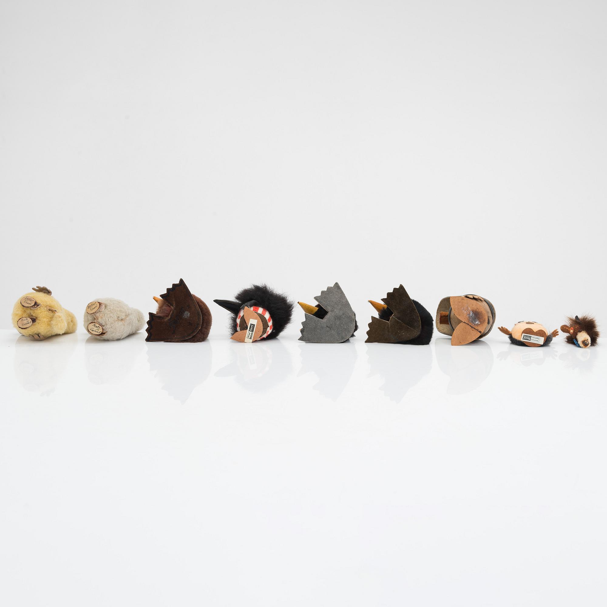 Atelier Fauni, figurer, 9 st, Finland, 1950-70-tal.