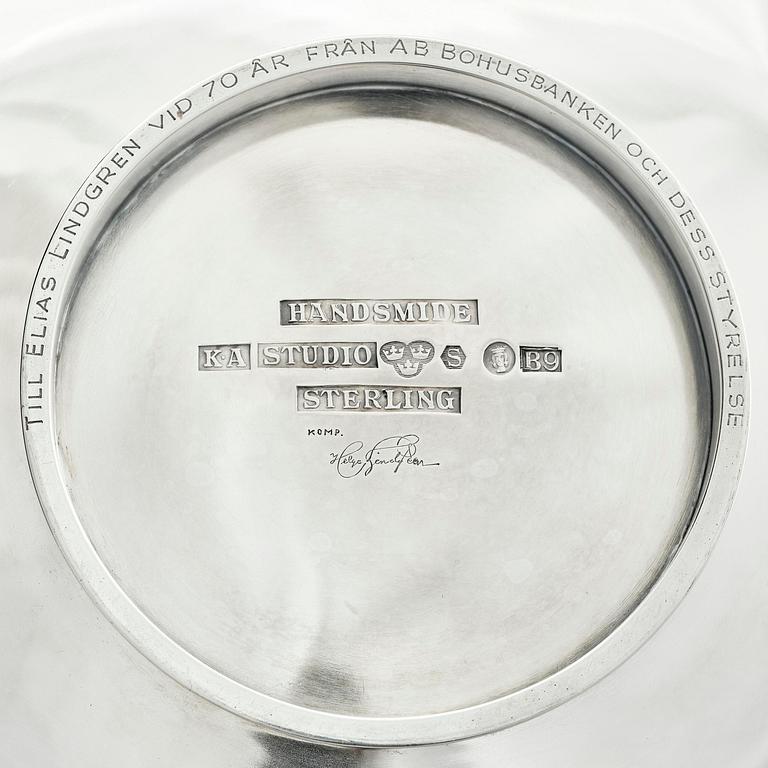 Helge Lindgren, a sterling silver bowl, Stockholm, Sweden 1952.