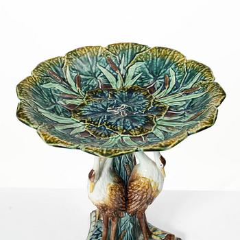 A  Swedish cream ware/maijolica center piece, Gustavsberg, 1884.