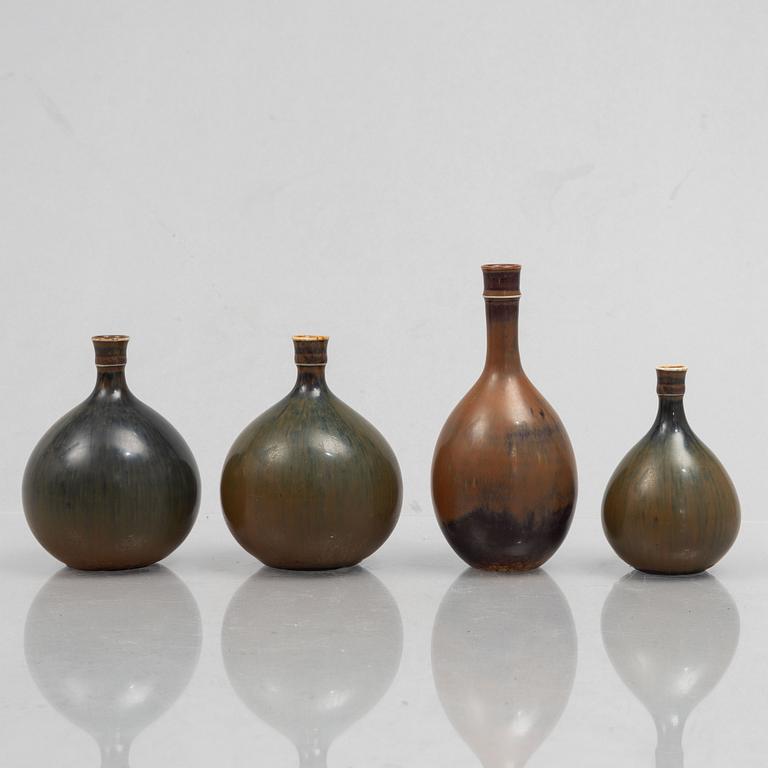 Stig Lindberg, a set of four stoneware vases, Gustavsbergs studio.