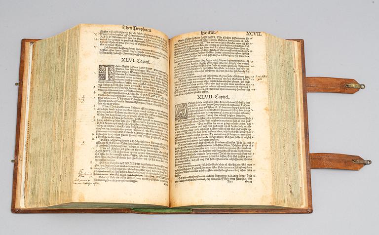 A bible, called Gustav Vasa's Bible, printed in Uppsala 1541.