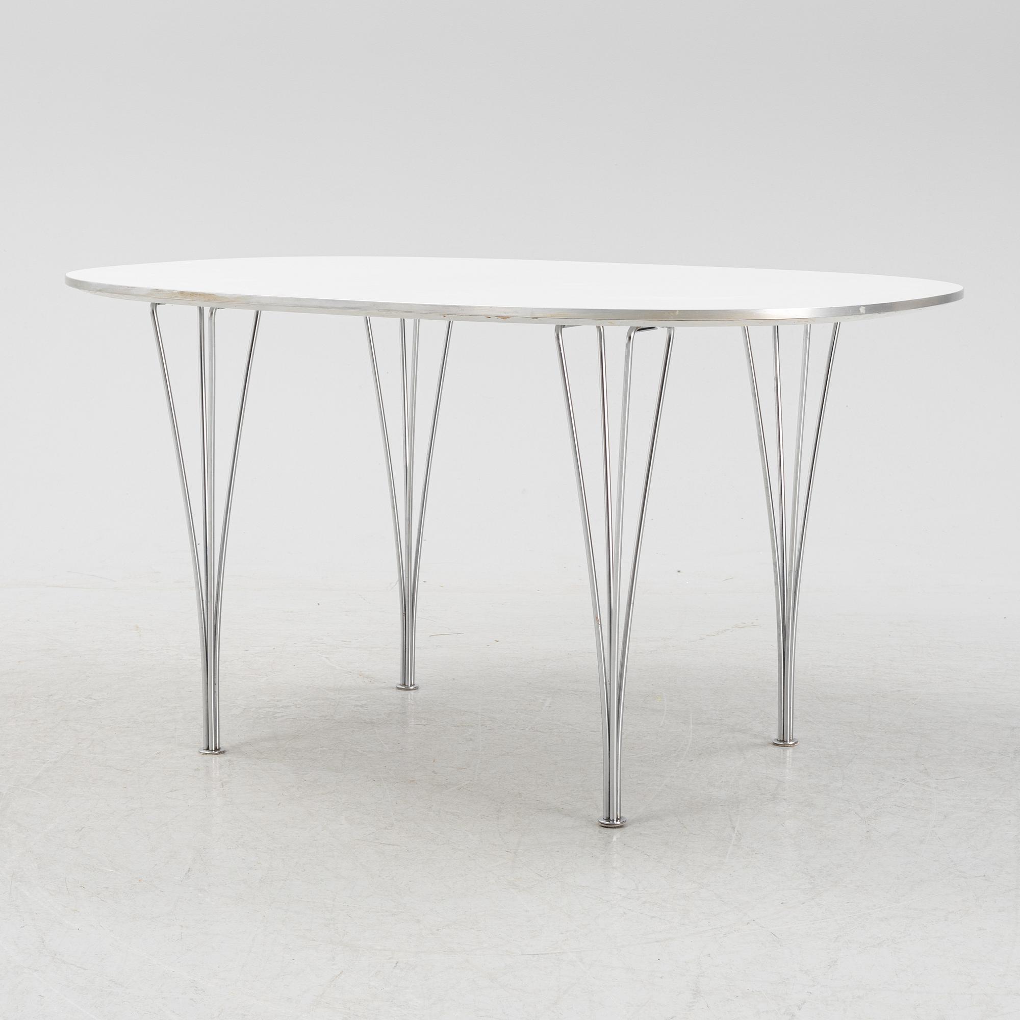 Bruno Mathsson & Piet Hein, matbord, "Superellips", Fritz Hansen, Danmark.