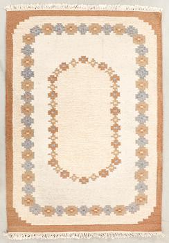 Flat weave rug, approximately 198x137 cm.