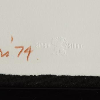 LARRY RIVERS, färglitografi, signerad, daterad -74 och numrerad 82/90.