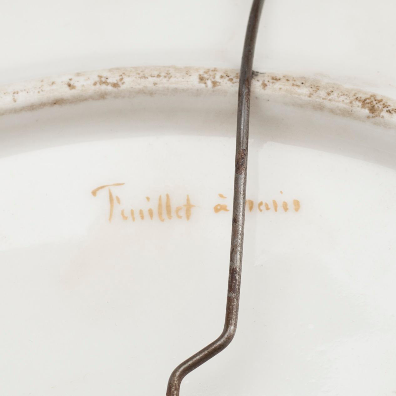 TALLRIKAR, 2 st, porslin, empire, Feuillet a Paris, Frankrike ca 1820-1840.