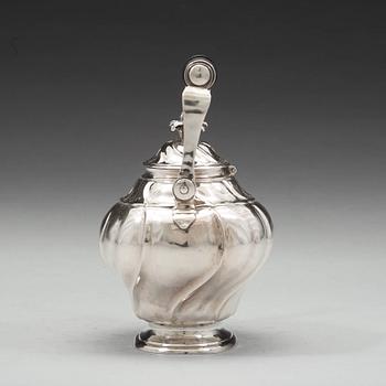 A Swedish mid 18th century silver tea-pot, mark of Jürgen Friedrich Sickman, Stockholm 1759.