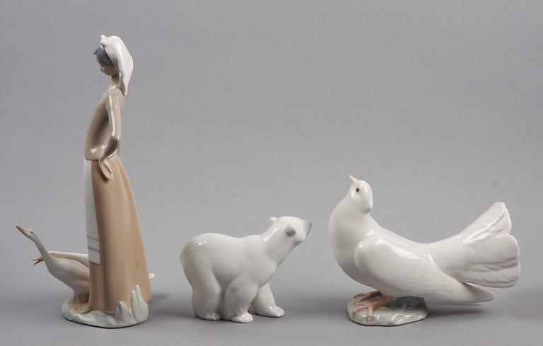FIGURINER, 3 st, porslin, Lladro.