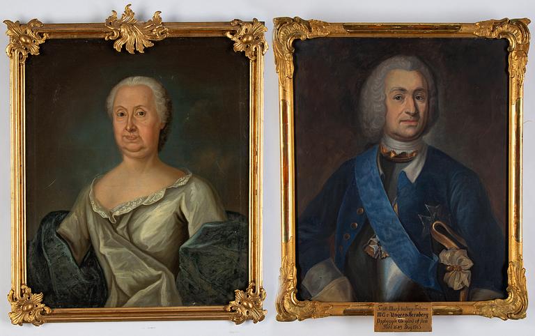 Johan Henrik Scheffel, ett par, ett samtida samt en senare kopia, (1900-tal) olja på duk.