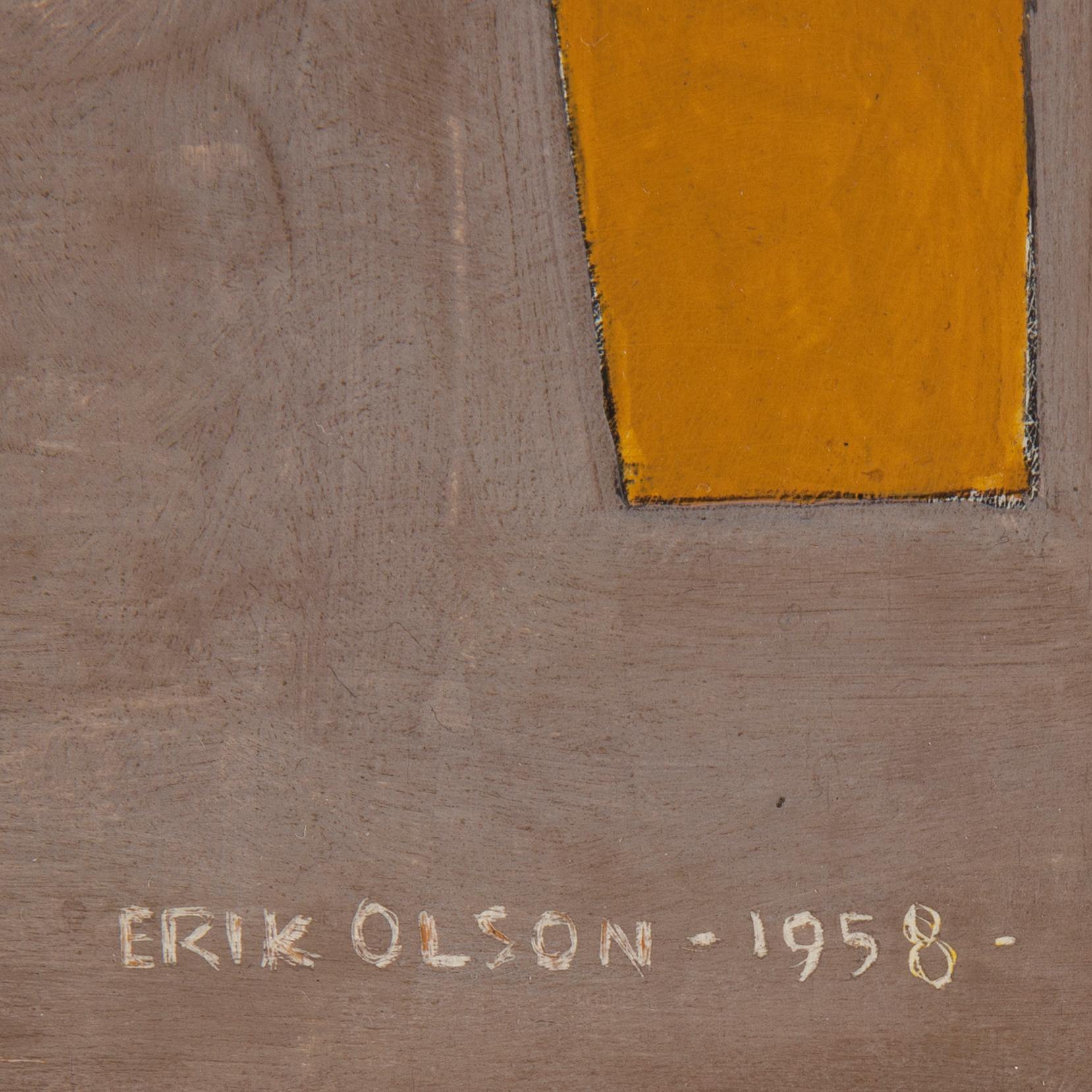 ERIK OLSON, pannå, signerad Erik Olson och daterad 1958.