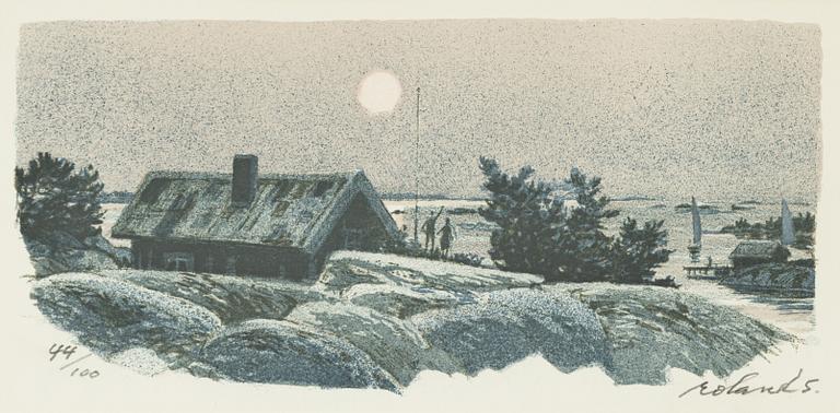 Roland Svensson, lithograph in colours, signed 44/100.