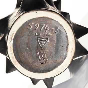 Knud Basse, vaser, två stycken, keramik, "Rosentorn", Michael Andersen & Son, Bornholm, Danmark.