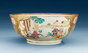 1398. A large famille rose punch bowl, Qing dynasty, Qianlong (1736-95).