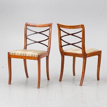 Carl Malmsten, Four chairs, Swedish Grace, Svenska Möbelfabrikerna Bodafors, 1920s.